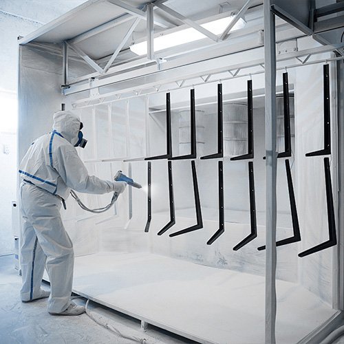 High-Temperature Spraying on Assembly Line