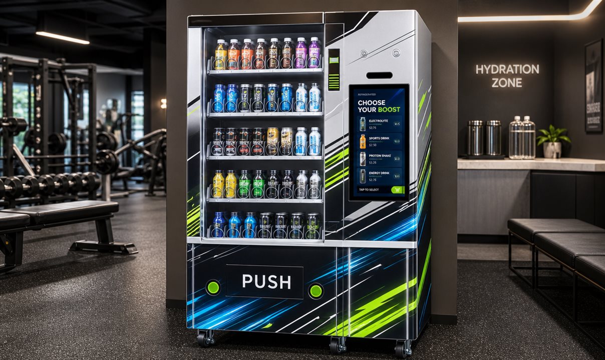 Australian Fitness Center Beverage Sales Project Product T4 Refrigerated Vending Machine
