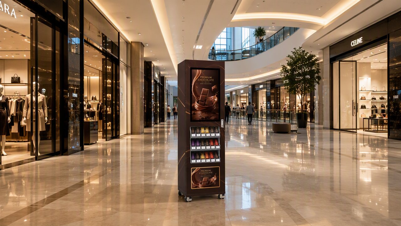 Australian Shopping Center Chocolate Brand Retail Project Product: T2 Chocolate Vending Machine